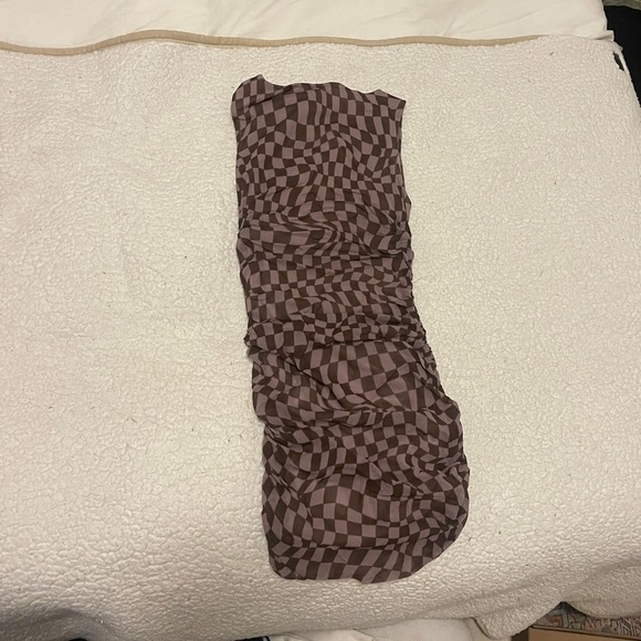Urban Outfitters Brown Checkered Mini dress - Picture 3 of 5